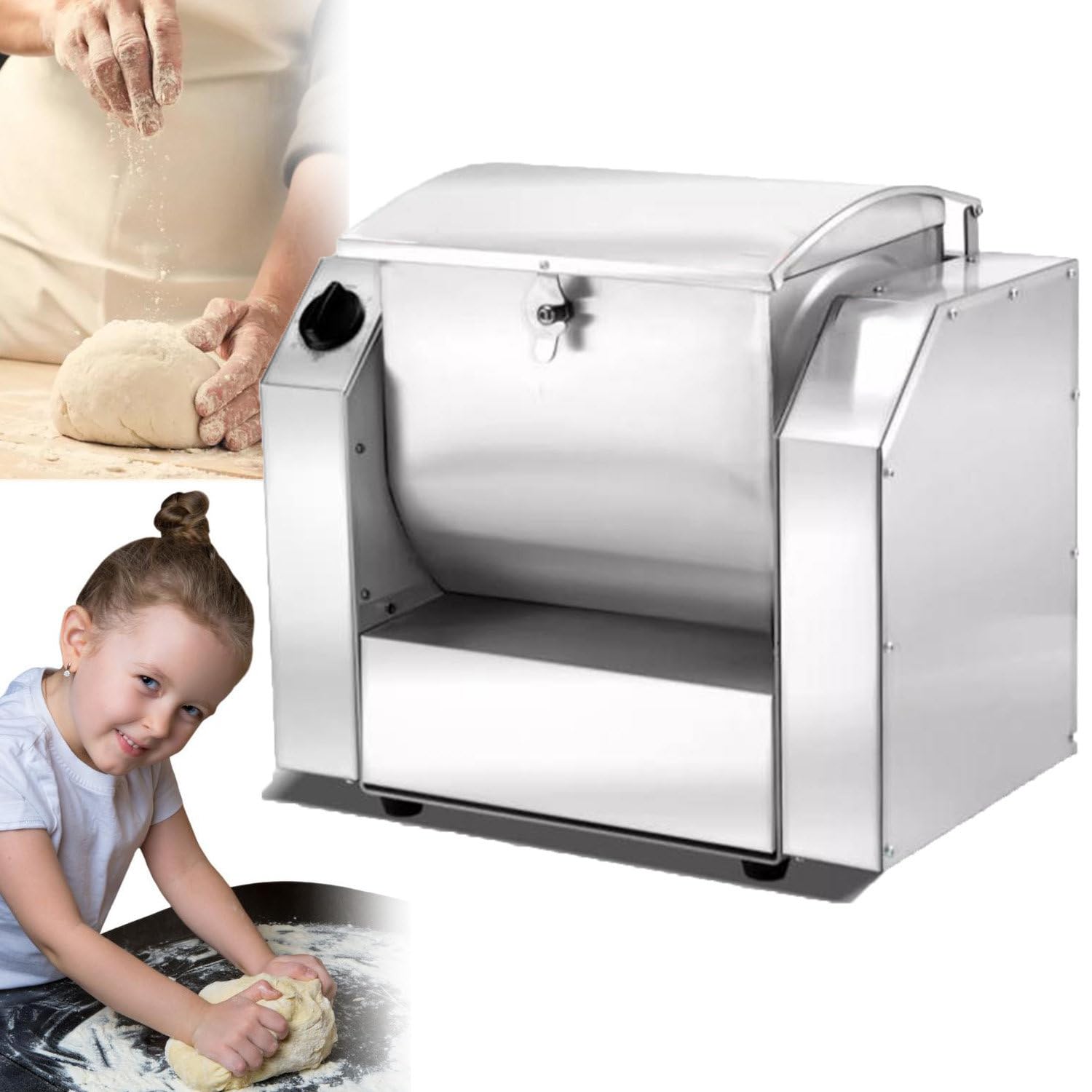 3KGCommercial Dough Mixer,W pełni automatyczna maszyna do wyrabiania ciasta,Duży elektryczny automatyczny mikser 15-minutowe szybkie ugniatanie dla domów/komercyjnych (10KG)