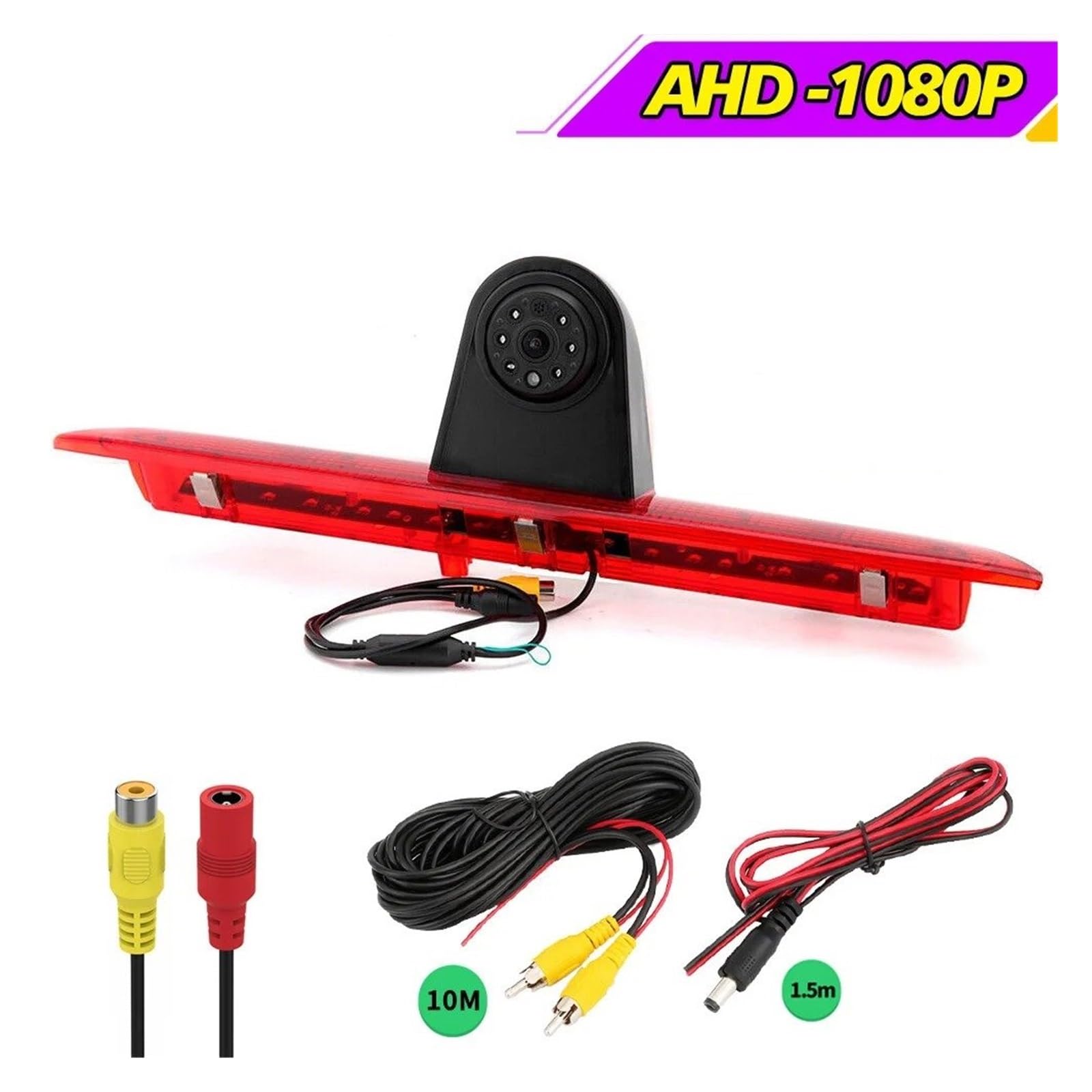 Rückfahrkamera Set Für Ford Für Transit Mk8 2013-2022 AHD 1080P 3rd Bremslicht Rückfahrkamera 1/3 AHD Sensor Hinten Kamera Mit 10m Kabel Rückfahrkameras