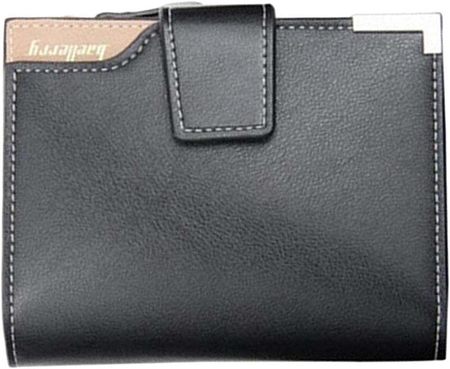 misppro Men's Trifold Leather Wallet with Zippered Button Cash Card Holder Standard Wallet Black Coffee