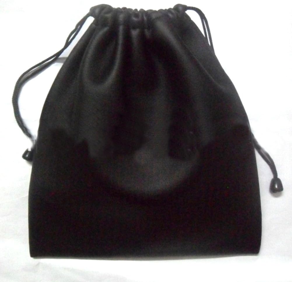 Headphone Bag,Waterproof Protective Bag PU Leather Headphones Drawstring Bag Carry Bags Headphone Storage Bag(220mm x 200mm,Black)