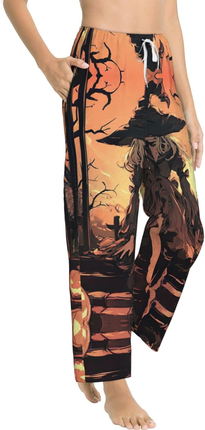 Halloween Horror Print Cozy Christmas Pajama Pants,Flannel Pajama Bottoms,Cater To Various Body Types