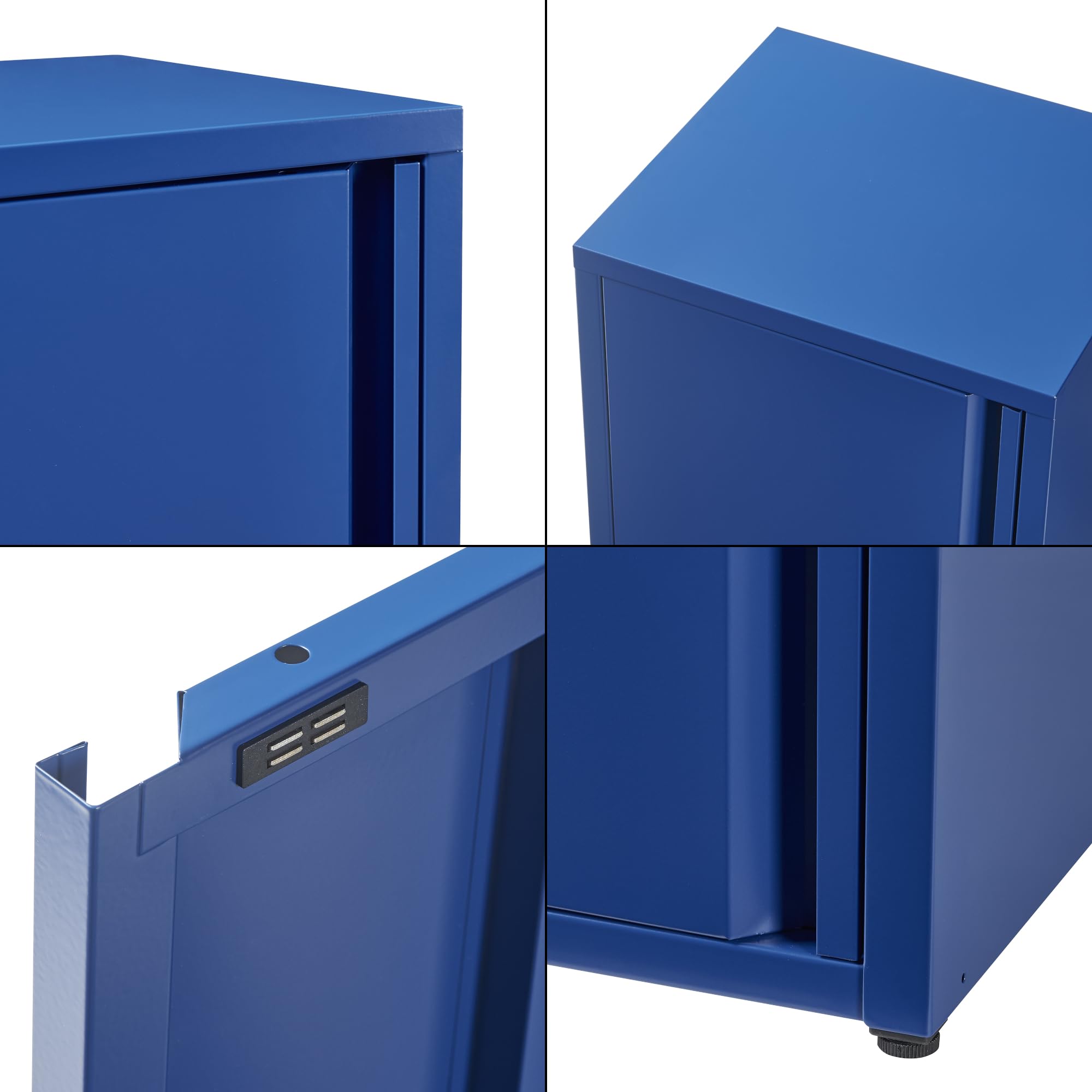 [en.casa] Armadio a Colonna in Metallo Armadietto da Ufficio con 1 Anta e 2 Ripiani Regolabili in Altezza Mobile in Acciaio per Archivio 88 x 40 x 35 cm - Blu