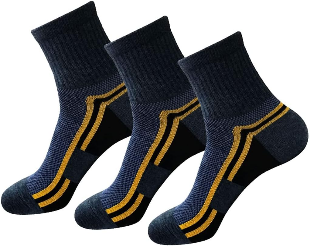 JSEIAJB 3 Pairs Men's Cotton Socks Cycling Sports Socks Running Socks Men's Men's Socks