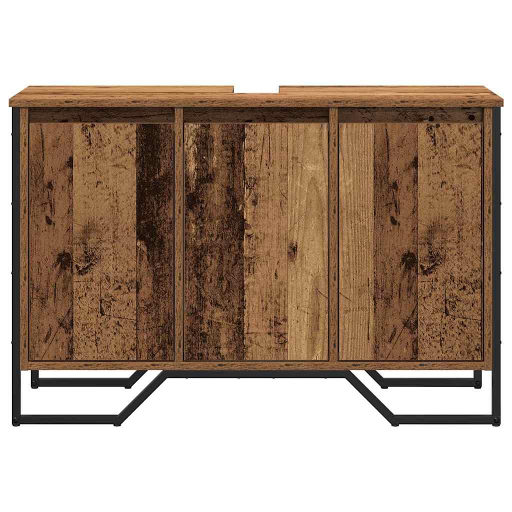 vidaXL Gabinete de Lavabo Otro con Puerta Madera Vieja 91 x 35 x 60 cm, Armario de Baño, Vanity Moderna con Cajones, Rectangular, Resistente, Diseño Funcional, Ahorra Espacio en Casa