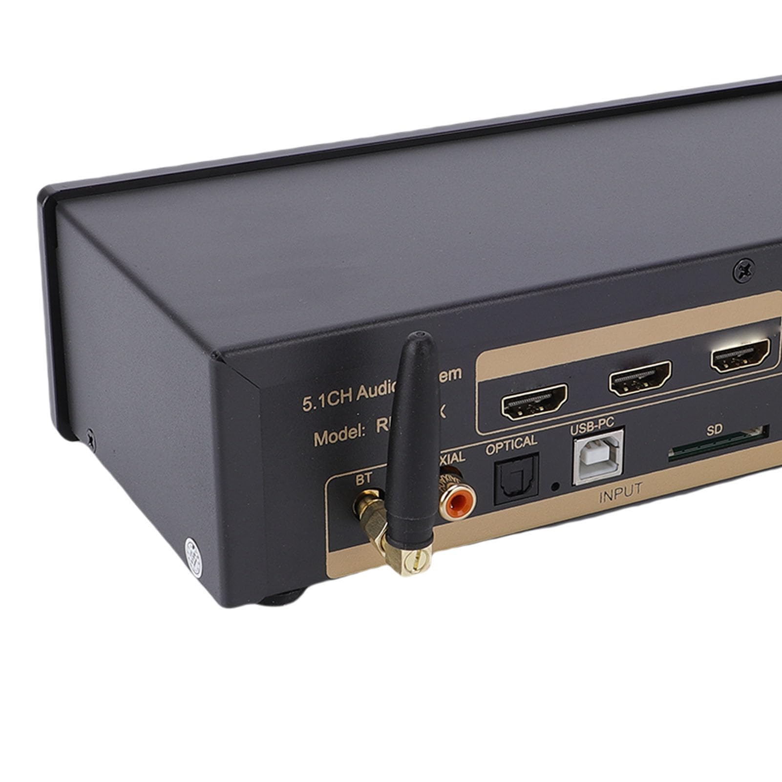 XUMIUZIY 5.1 Surround Sound Decoder Konverter, 4K HDMI ARC Optisches Koaxial USB Digital Analog Sound Decoder System 192 kHz 32 Bit, mit BT 5.0 Empfänger Ausgangsmodi (EU-Stecker)
