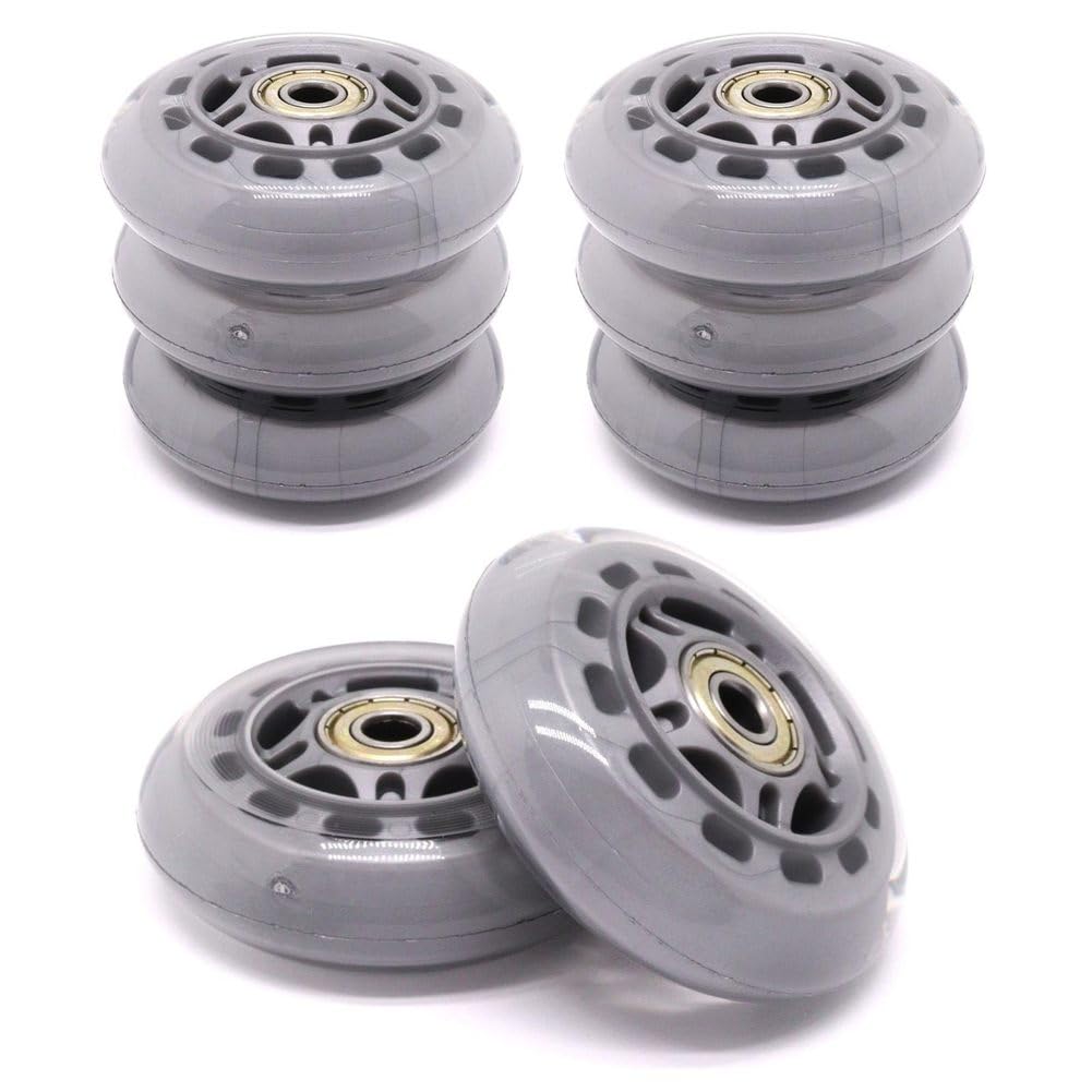 Ruote per Pattini in Linea 70mm 72mm 76mm 80mm con Cuscinetti ABEC-7, Ruote per Bagagli, Confezione da 8 Ruote di Ricambio
