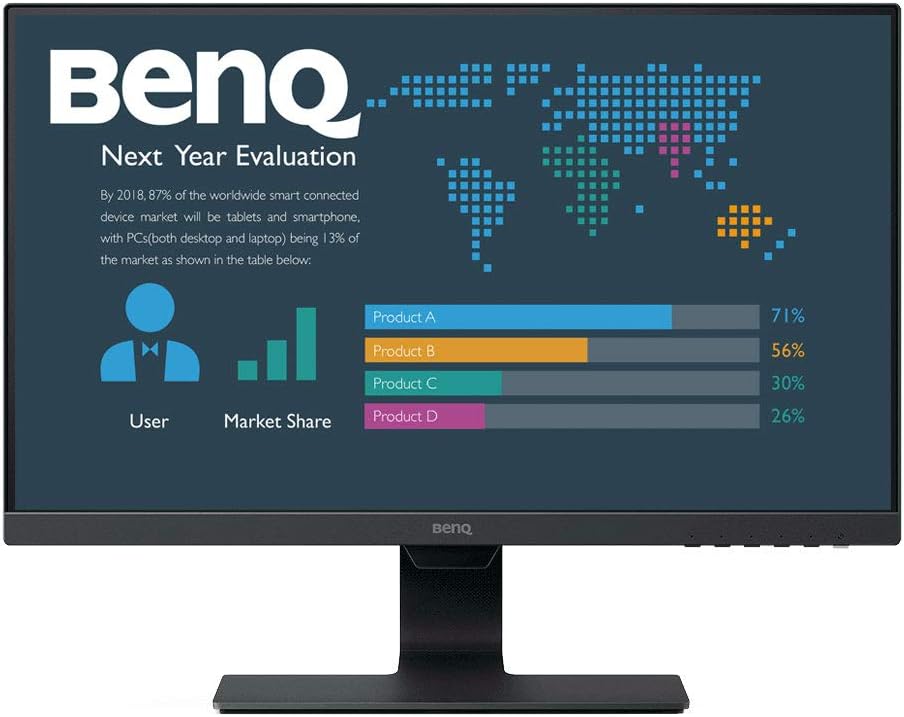 BenQ 23.8In IPS Panel 1920x1080 BLK HDMI/DP/D-Sub Brghtness INTELL spkr (Renewed)