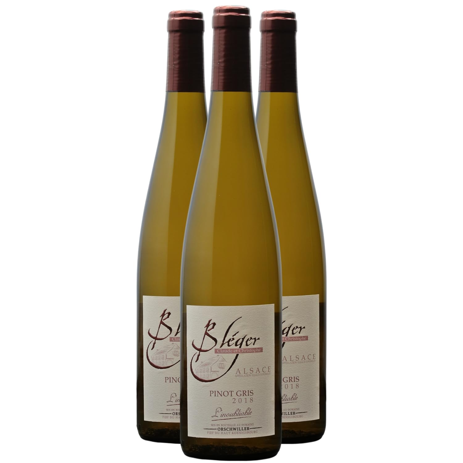 Alsace Pinot Gris L'inoubliable - Blanc 2024 - Domaine Claude et Christophe Bléger - Vin Blanc d' Alsace (3x75cl) BIO