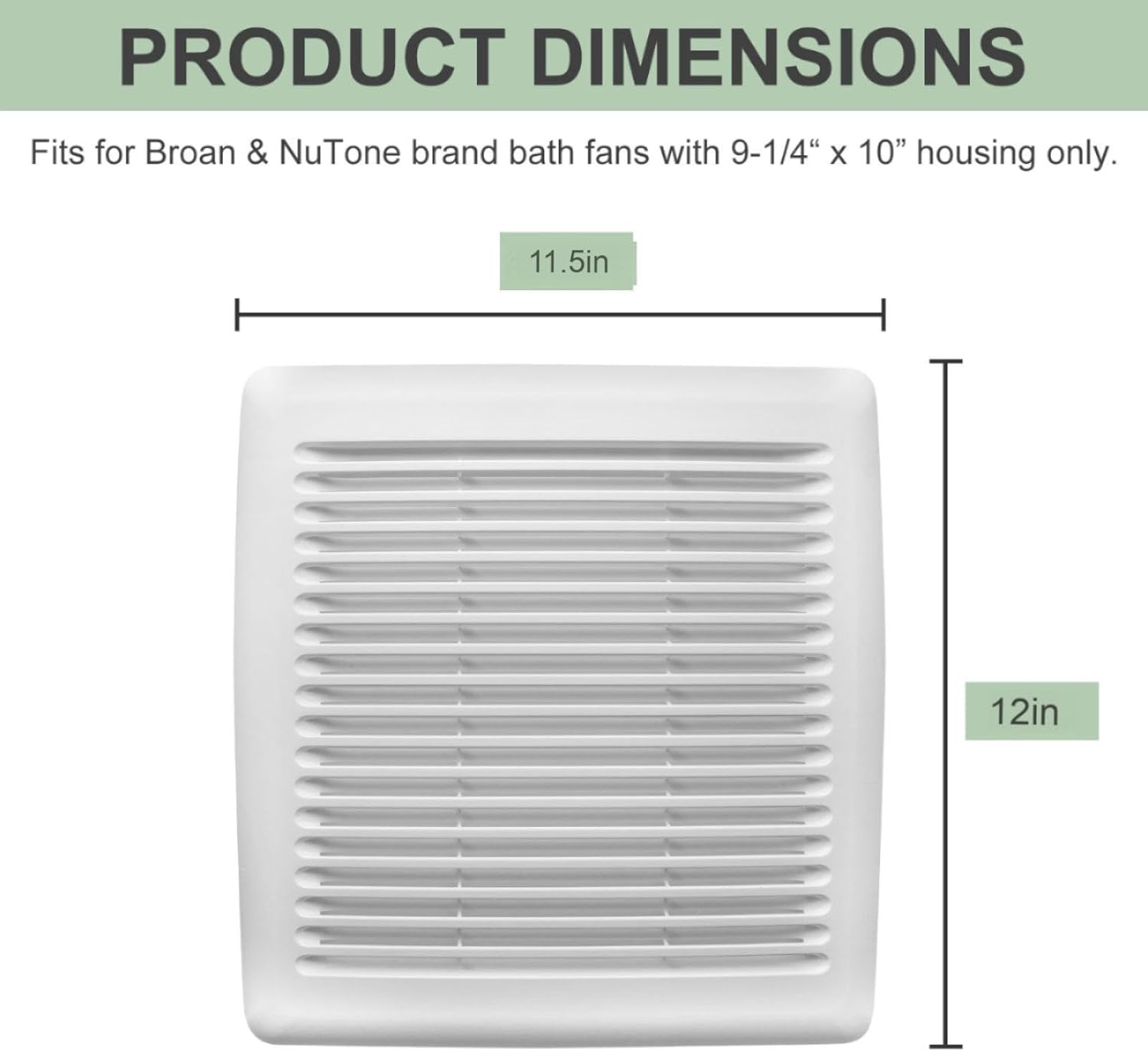 FGR300 Bathroom Grille Cover for Broan-NuTone Roomside Series Bathroom Ventilation Fan, Replacement part FGR300
