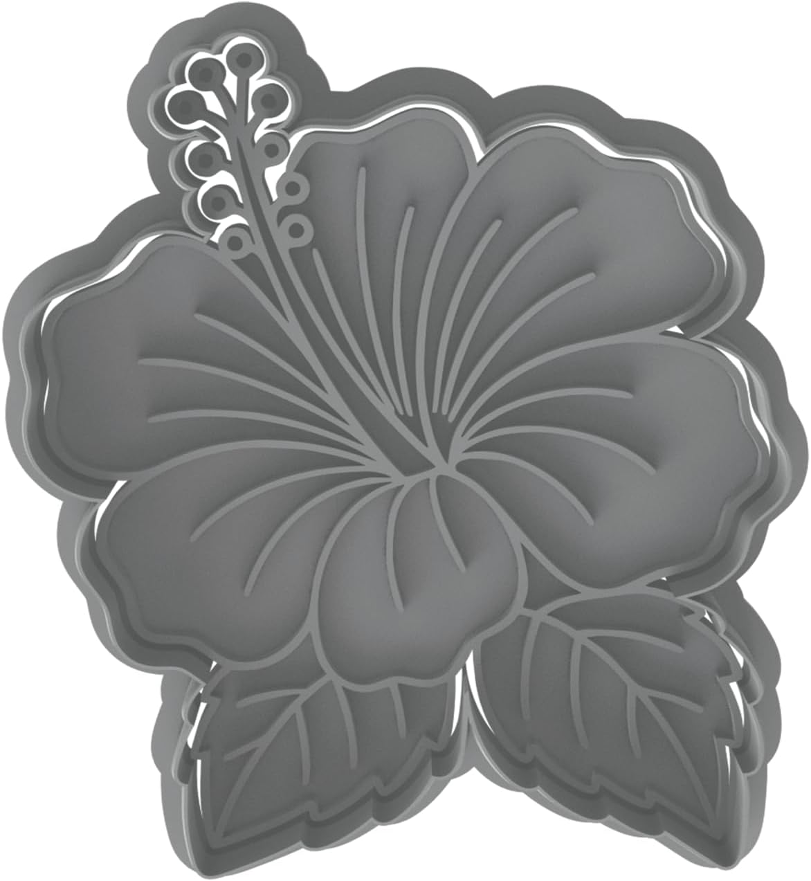 Mighty Gadget Hibiscus Flower Cookie Cutter & Stamp - 4x3.2" Tropical Bloom for Summer Baking (Random Color)