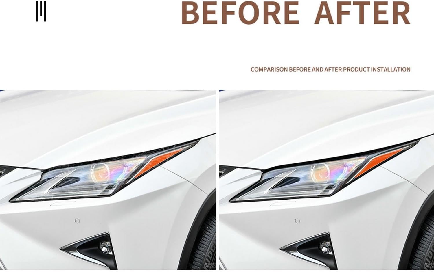 JCAKES 2 Pcs Car Headlight Protective Film Transparent Black TPU Sticker ，for Lexus RX 350 300 450h 2016 2017 2018 2019 2020-2023 Accessories