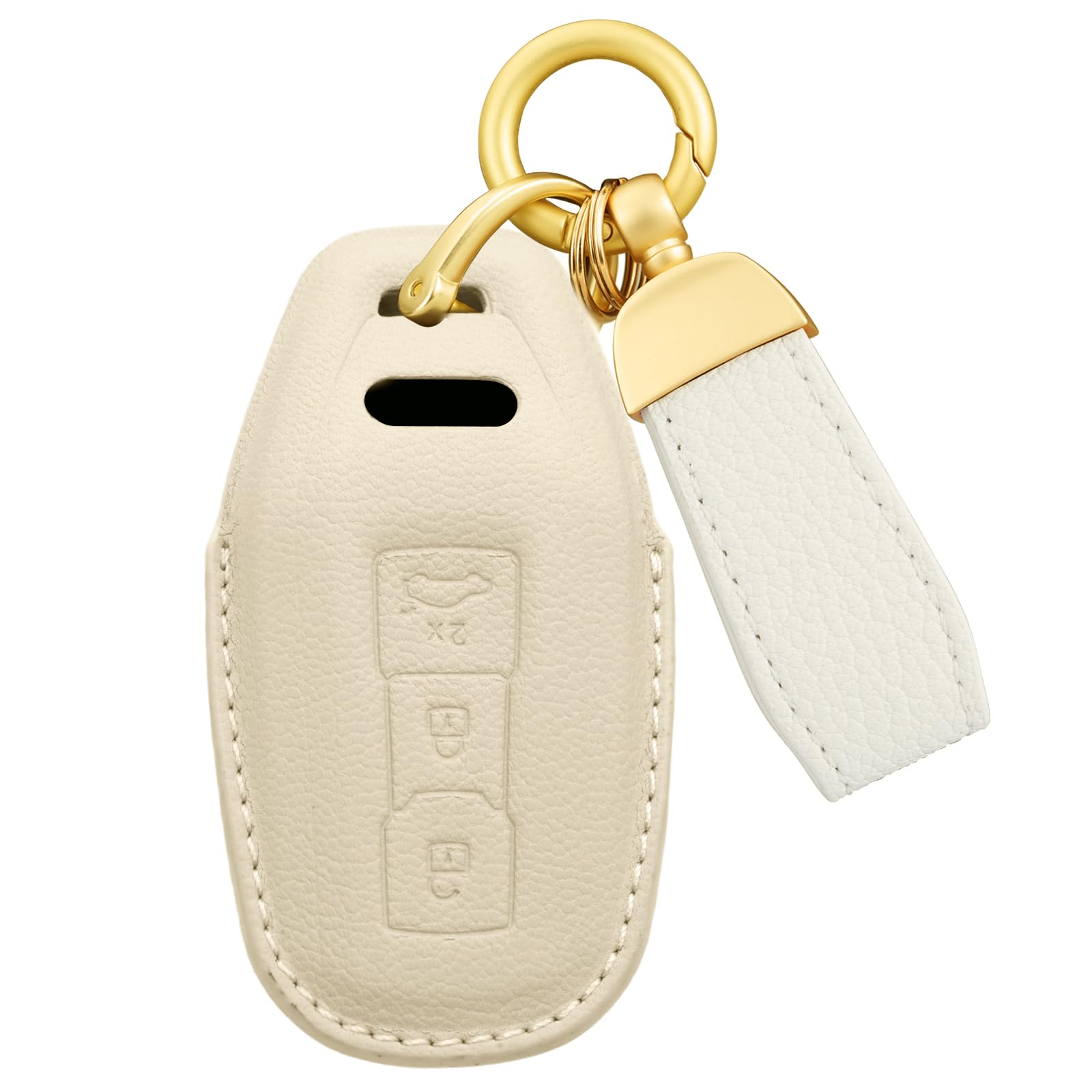 Ysbxitu Handcrafted Leather 3 Buttons Key Fob Cover Compatible with Audi Q5 SQ5 Sportback A6L A3 A6 Avant E-tron Q6 Sportback E-tron A5L A6 Avant