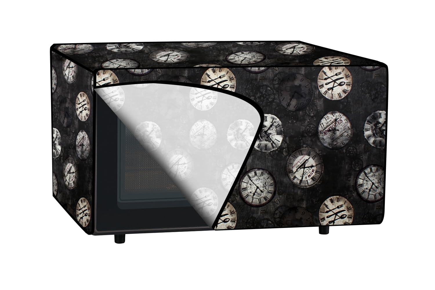 The Furnishing Tree OTG cover compatible for Morphy Richards 60 Liters OTG 60RCSS, Waterproof, Dustproof, Wipeable, Cover Size In CM: (65x45x33), Analog Pattern Black — Amazon image 5