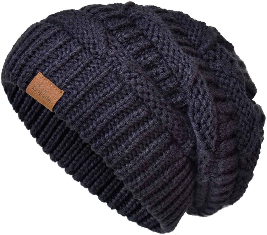 Knit Beanie Hat for Women Oversize Chunky Winter Slouchy Beanie Hats Ski Cap