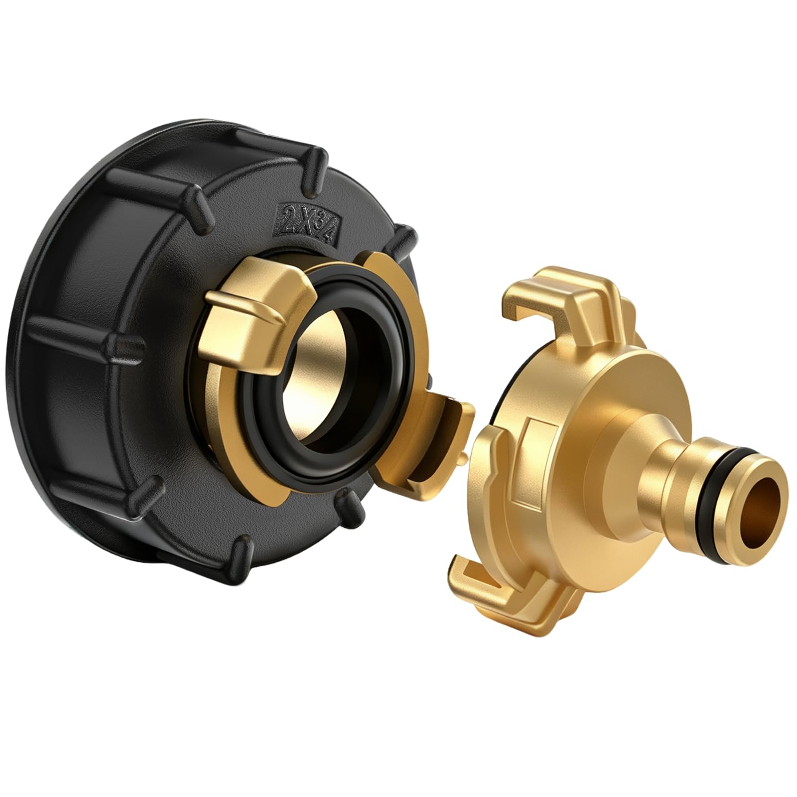 Insoma IBC Adapter S60x6 to 3/4" Male with Hose Click Lock Connector