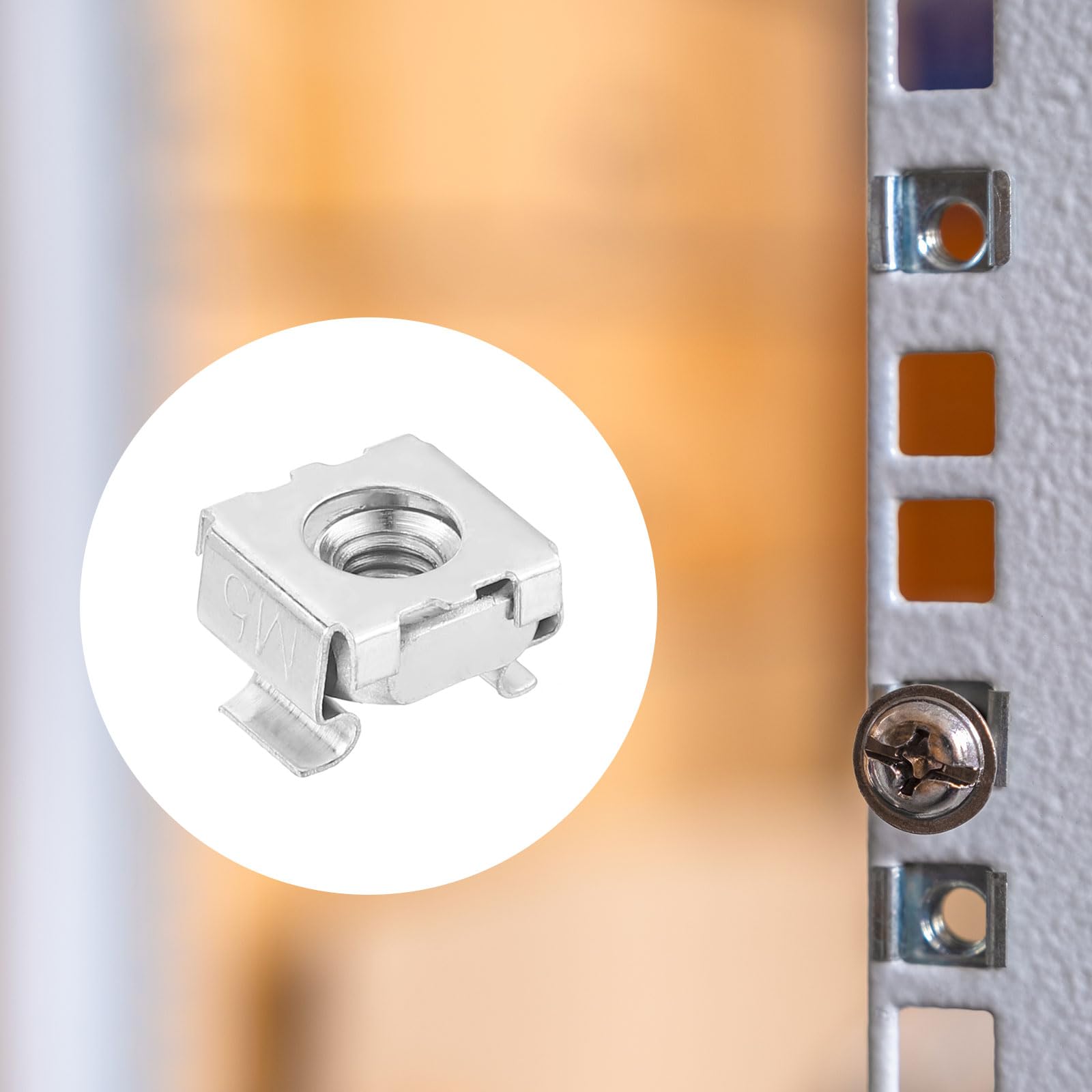 QUARKZMAN M5 x 0,8mm Gabbia Dado 5pz Scatto Gabbia Dadi Carbonio Acciaio Zinco Placcato Metrico Dado per Server Rack Armadietto Argento