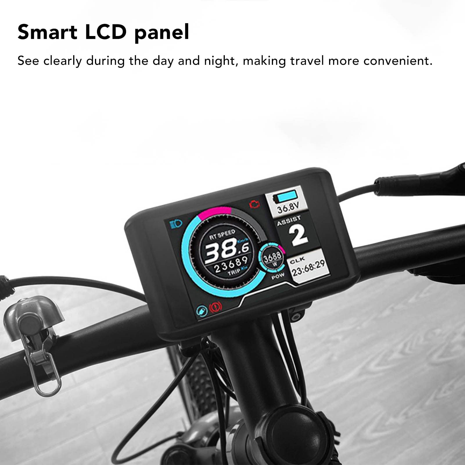 Display LCD Color Per Bici Elettrica UKC1 - 24-72V Con Spina Femmina 5 Pin, Universale - Foto 3