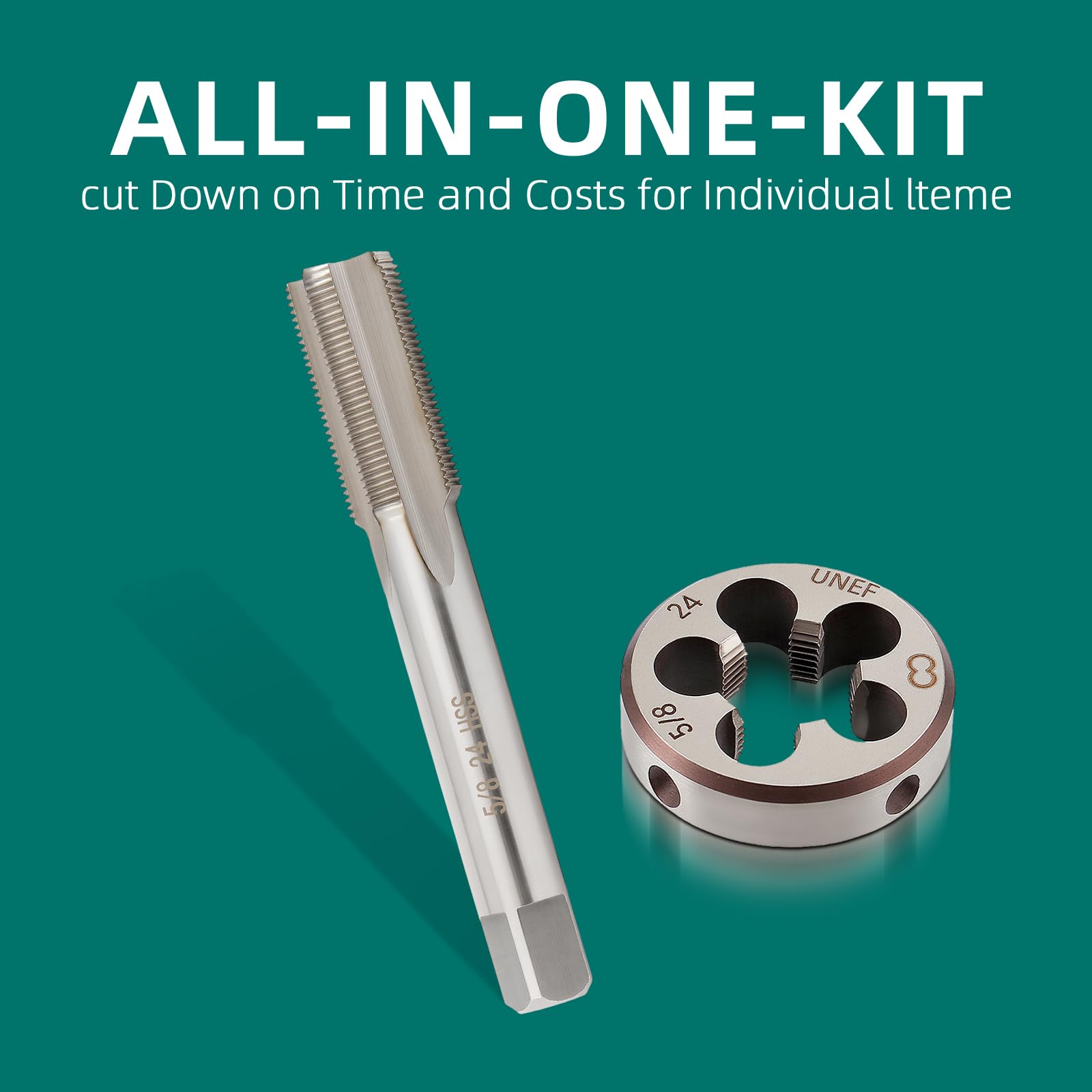 AUTOKAY Nuovo HSS 5/8"-24 UNEF filettatura destra Tap e Die Set (5/8x24) RH