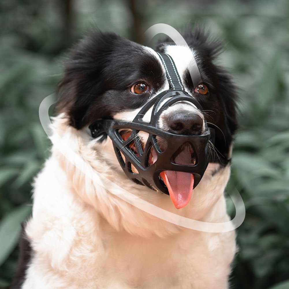 Museruola professionale per cani, anti-morso e antiabbaio, permette di bere e ansimare (M, marrone)