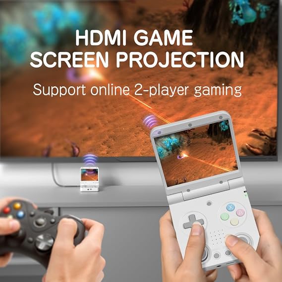 ELITGAME Miyoo Flip V2 Handheld Game Console 3.5 IPS Display, RK3566 CPU, Retro Linux System, 3000mAh Battery, Foldable & Portable Design for Gaming (GRAY-No card)