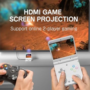 ELITGAME Miyoo Flip V2 Handheld Game Console 3.5 IPS Display, RK3566 CPU, Retro Linux System, 3000mAh Battery, Foldable & Portable Design for Gaming (GRAY-No card)
