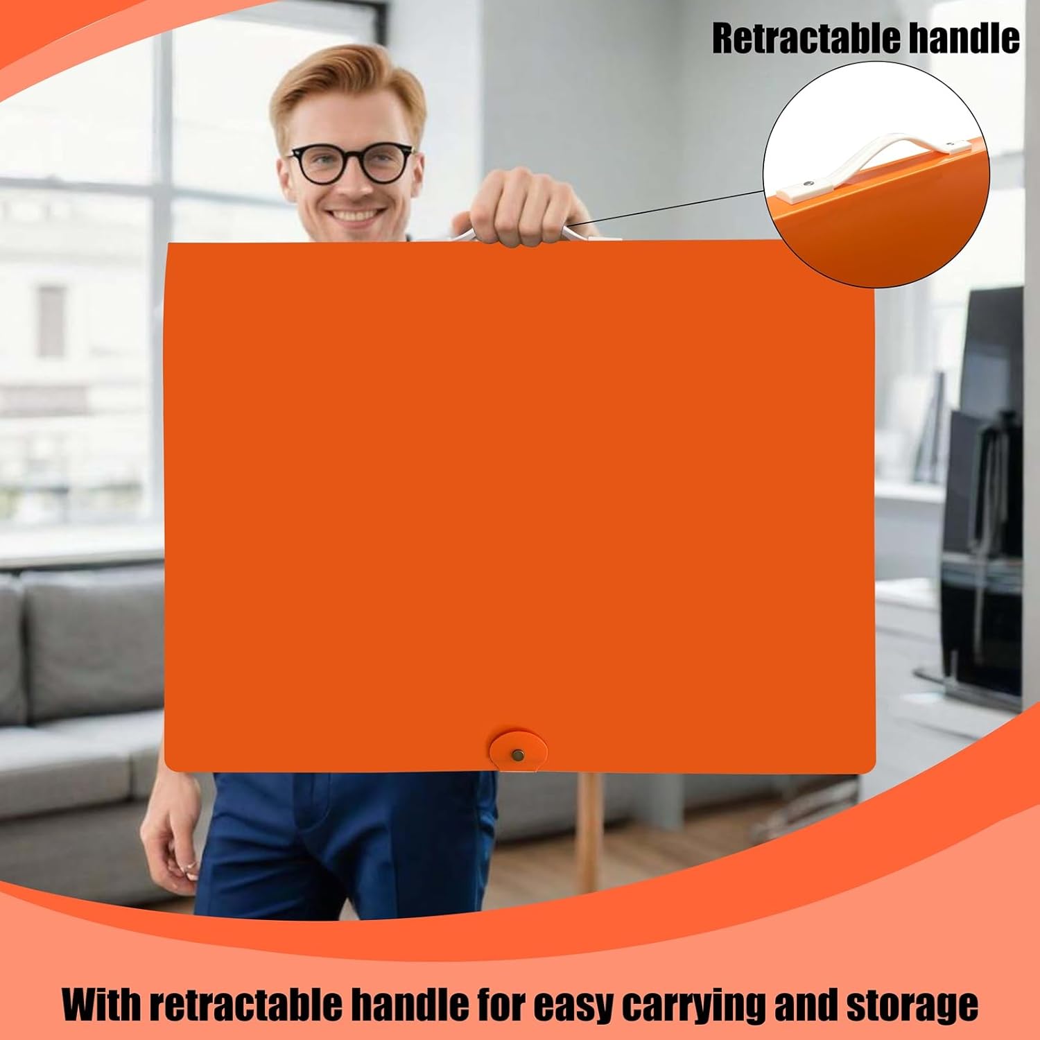 Puzzle Storage Folder for 1000-Pieces Folder Keeper for Jigsaw Puzzle Space-Saving Organizer Accessories Holds 20 Puzzles, HD Film Pockets (Orange)