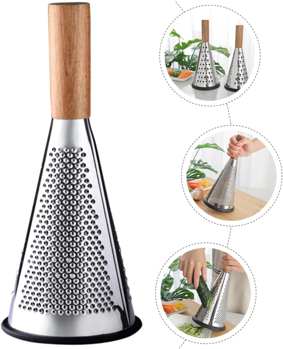 Amosfun Stainless Steel Cone Grater Versatile Cheese Grating Tool with Handle for Grating Cheese More Essential Kitchen Accessory for Home Restaurants