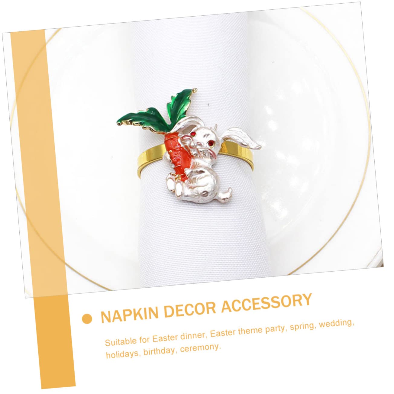 IMIKEYA 18pièces Anneaux De Serviettes Décoratifs Forme De Lapin De Accessoires De Table pour Pâques Boucles De Serviettes Élégantes pour Dîner Fête Et Restaurant
