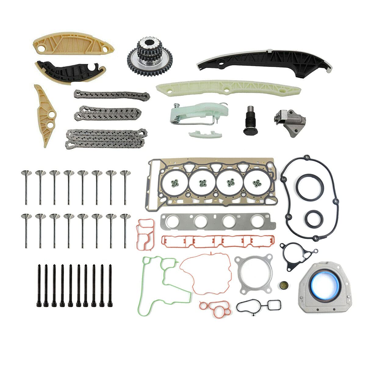 Kit de cadena de distribución y kit de válvulas adecuado para 2004-2017 1.8 2.0 TFSI TSI CAD CAEB CAE CAWA CAW CBFA 06H109158J 06H109467N