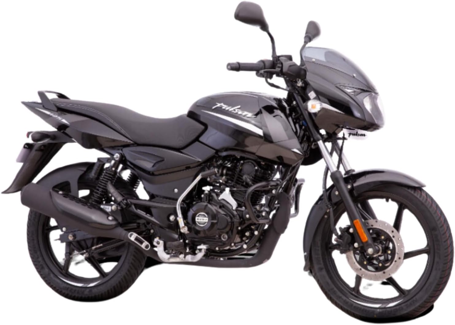Bajaj Pulsar 125 Neon Disc Motorcycle/Motorbike - Ebony Black With Platinum Silver Decals - Ex-Showroom