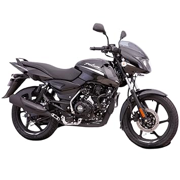 Bajaj Pulsar 125 Neon Disc Motorcycle/Motorbike - Ebony Black With Platinum Silver Decals - Ex-Showroom