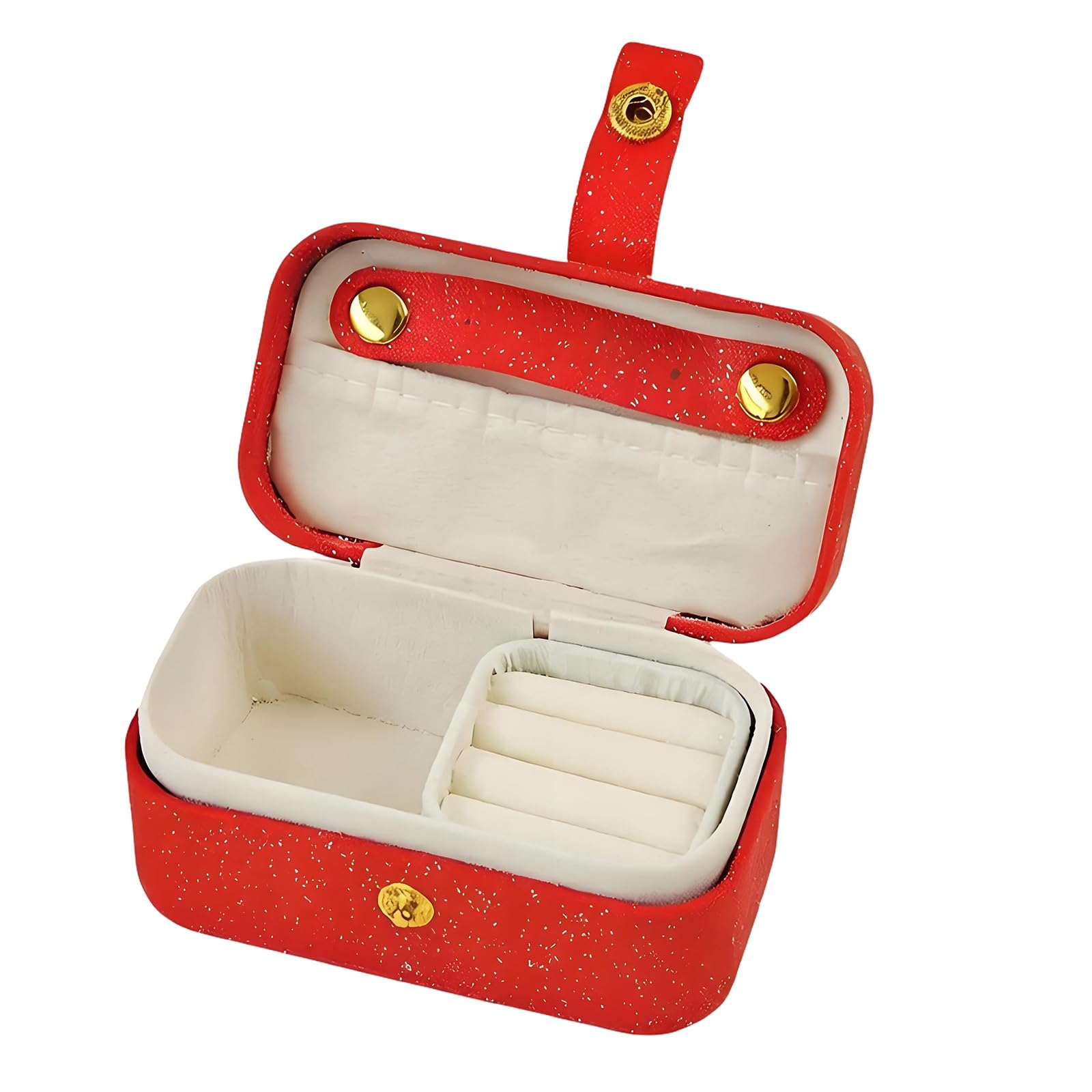Jazuaiao Jewelry Organiser with Flipping Lid and Customizable Compartments Efficient Space Saving Storage Box Jewelry Box with Compartments