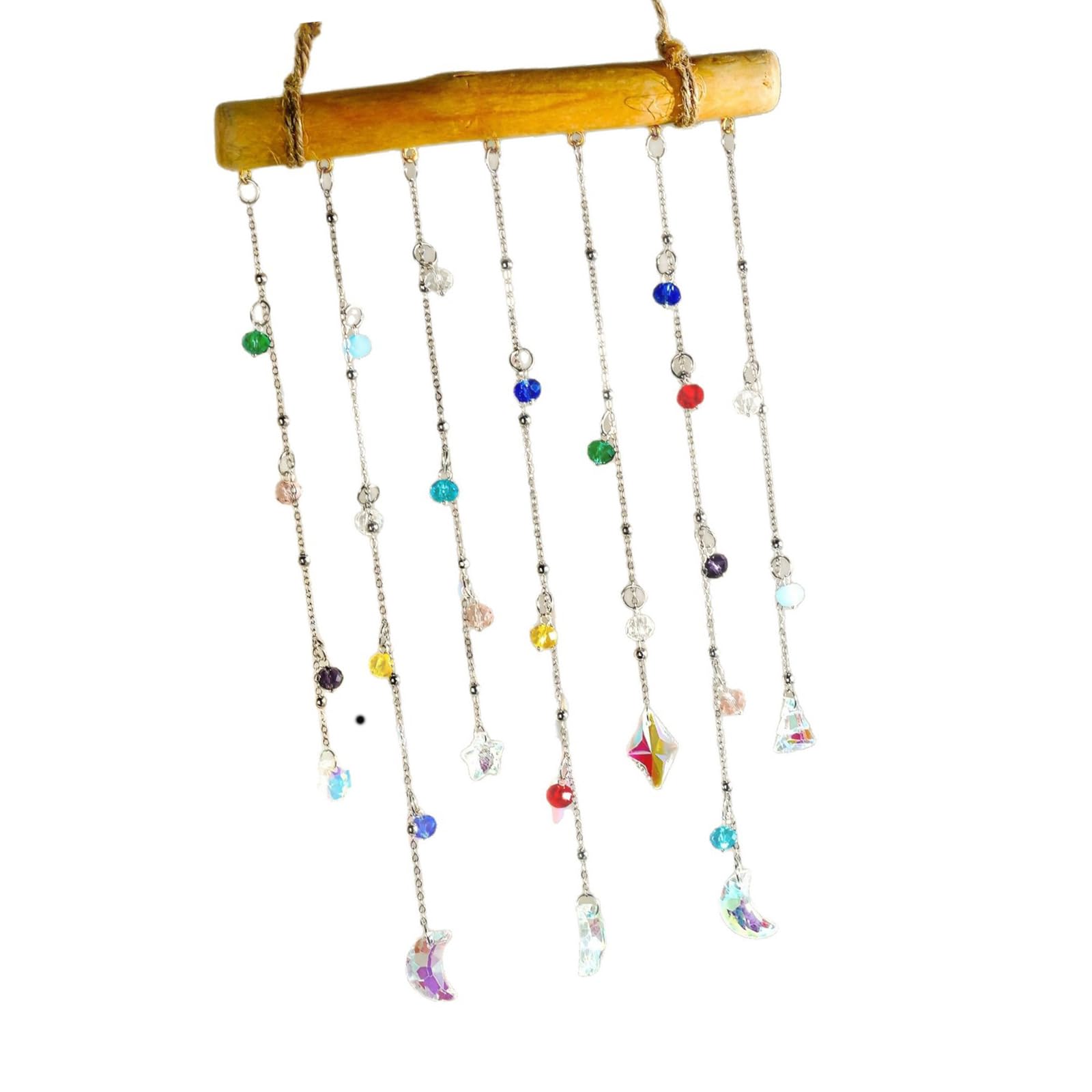 TQUXNGA Star Moons Crystal Suncatchers Hanging Wind Chimes Rainbow Makers Yard Decor Wind Chimes for Outside