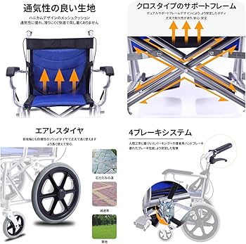 ESLUVE介助型車椅子 車いす 折り畳み式 軽い車椅子 簡易 軽量 持ち運び Amazon | ESLUVE 介助型車椅子 車いす 折り畳み式 軽い車椅子