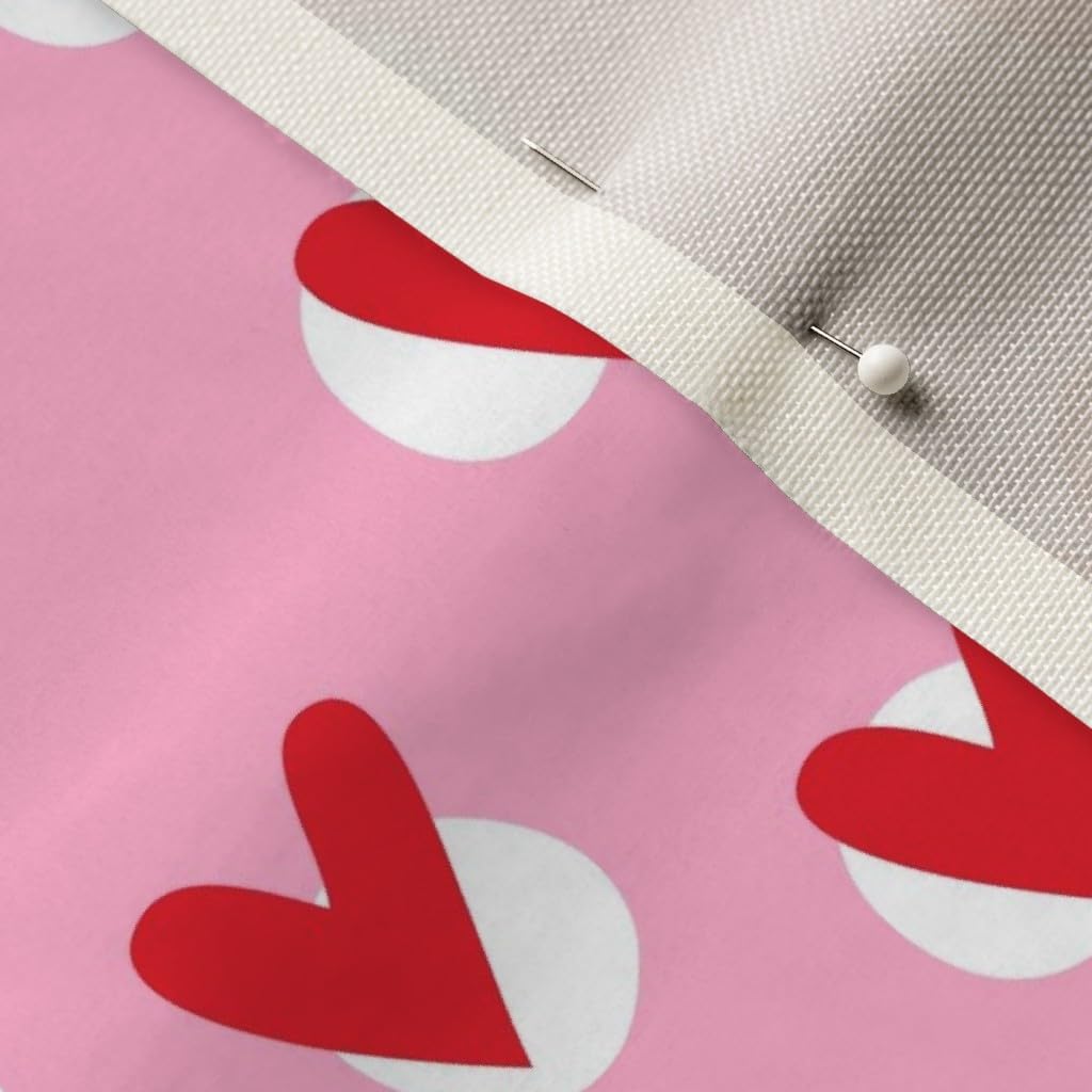 Spoonflower Fabric - Hearts Pink Red Cute Heart Love Contemporary Valentine Valentines Printed on Upholstery Velvet Fabric Fat Quarter - Upholstery Home Decor Bottomweight Apparel