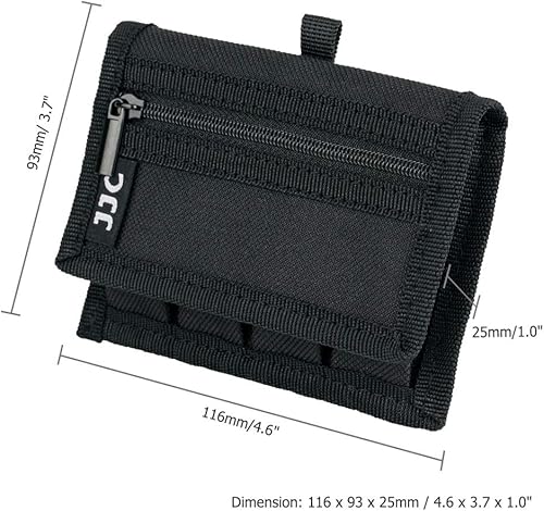 Miniatura 7 de JJC Funda de batería de poliéster 18650 para 4 piezas 18650 batería con bolsillo extra con cremallera, diseño de cierre de aro y bucle, organizador