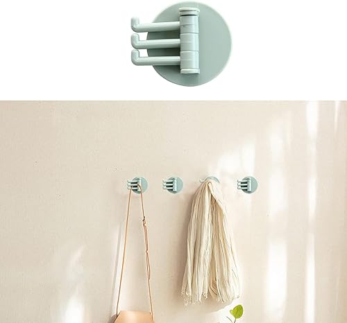 Ganchos de pared adhesivos giratorios de 360, estante de gancho de baño sin taladro, ganchos adhesivos fuertes para toallas y accesorios de baño