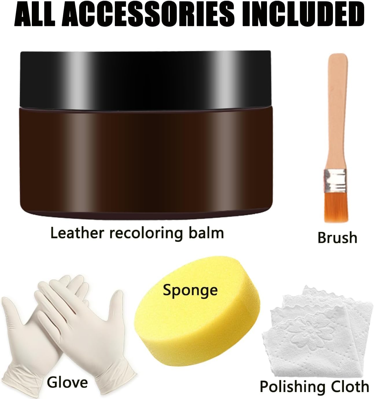 Dark Brown Leather Recoloring Balm – Restores Faded & Scratched Leather Vinyl Sofas Car Seats Shoes Furniture