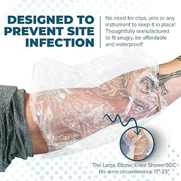 Disposable PICC Line Shower Cover 7 Pk Large (1724) Waterproof