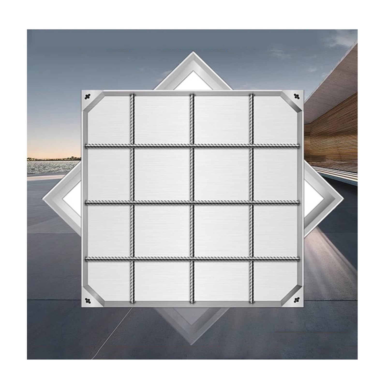 WQPMNYG Invisible Manhole Cover, Heavy-Duty Septic Tank Lid, Durable Underground Access Cover for Outdoor Road Use (8cm, 60x60cm/23.6x23.6in)