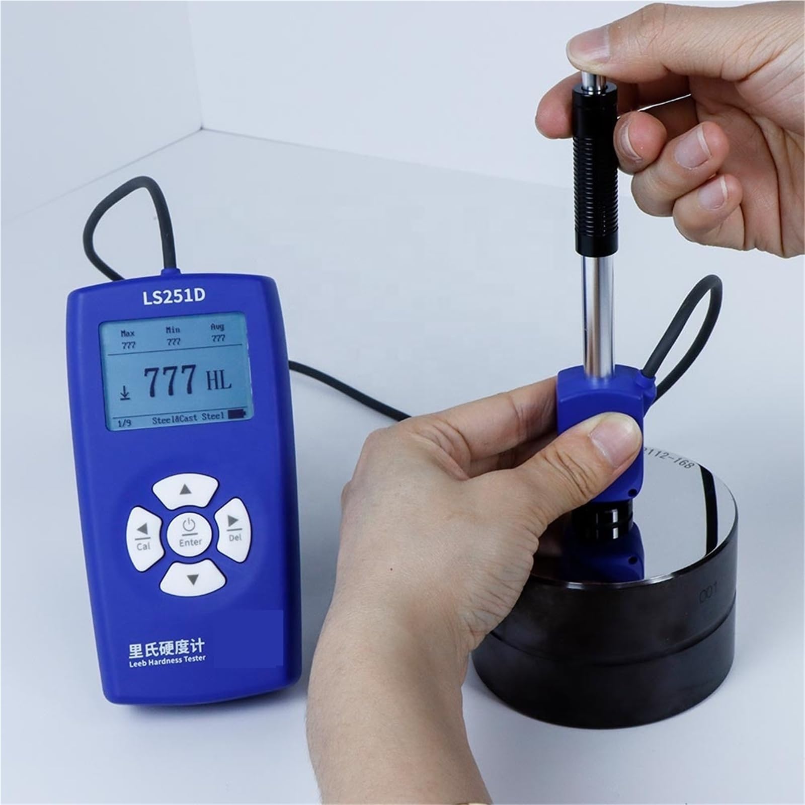 Probador de dureza Digital Leeb, máquina de Prueba portátil for Cobre, aleación de Aluminio de Acero Inoxidable Azul Suave