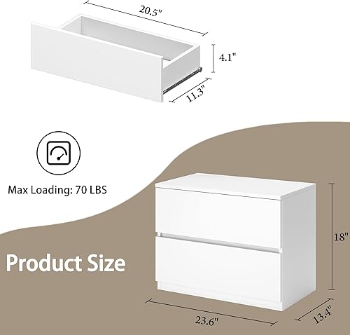 Miniatura 3 de furtble 2 Drawer Dresser, Small Dressers for Closet, Wood Storage Cabinet for Hallway Bedroom Entryway, Nightstand Sofa Beside Table Drawer Chest,