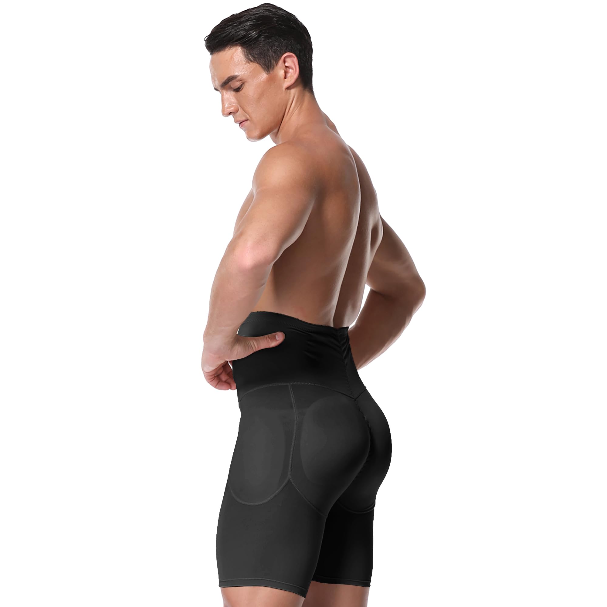 JOCKLANDMen's Shapewear Shorts Padded Underwear, Tummy Control High Waist Slimming Butt Lift Underwear Body Shaper