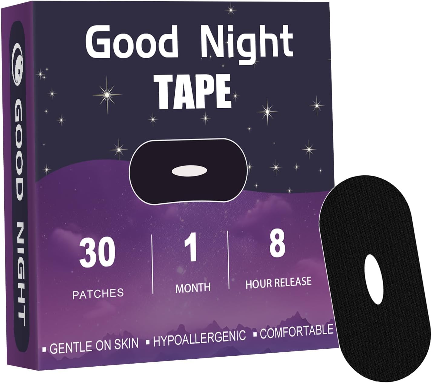 Mouth Tape for Sleeping Purple Perforated Tape 30 Pack Premium, Gentle on Skin M8