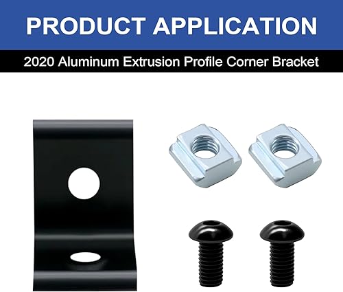 Miniatura 225 de 10 unids 2020 placa de extrusión de aluminio conector esquina L soporte 8020 V ranura hardware ranura T accesorios con tuercas en T y tornillos