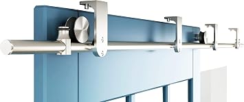 DIYHD 6FT Stainless Steel Flat Roller Ceiling Mount Sliding Barn Door Hardware