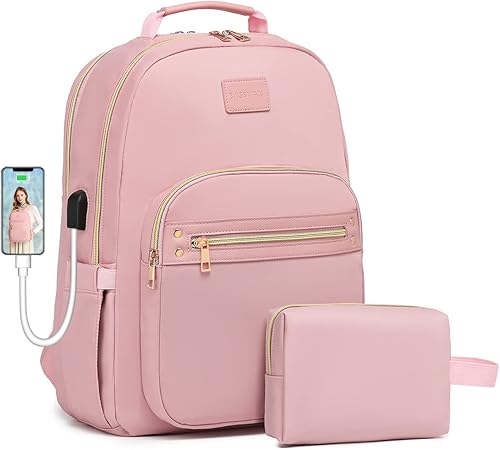 Mochila para computadora portátil para mujer, mochila de trabajo de 15.6 pulgadas para enfermera, antirrobo, mochila universitaria, bolsa de