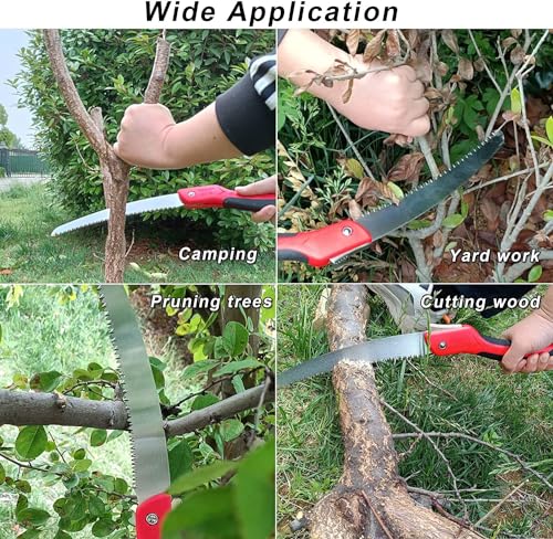 WEIMELTOY 10 Inch Folding Pruning Saw, Heavey Duty Folding Hand Saw with SK5 Triple-cut Razor Teeth Used for Trees Wood Cutting Camping Gardening Work, Hiking, Landscaping, Tree Trimming - Image 8