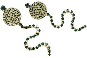 Striking Golden Snake Earrings Adorned with Vibrant Green Crystals