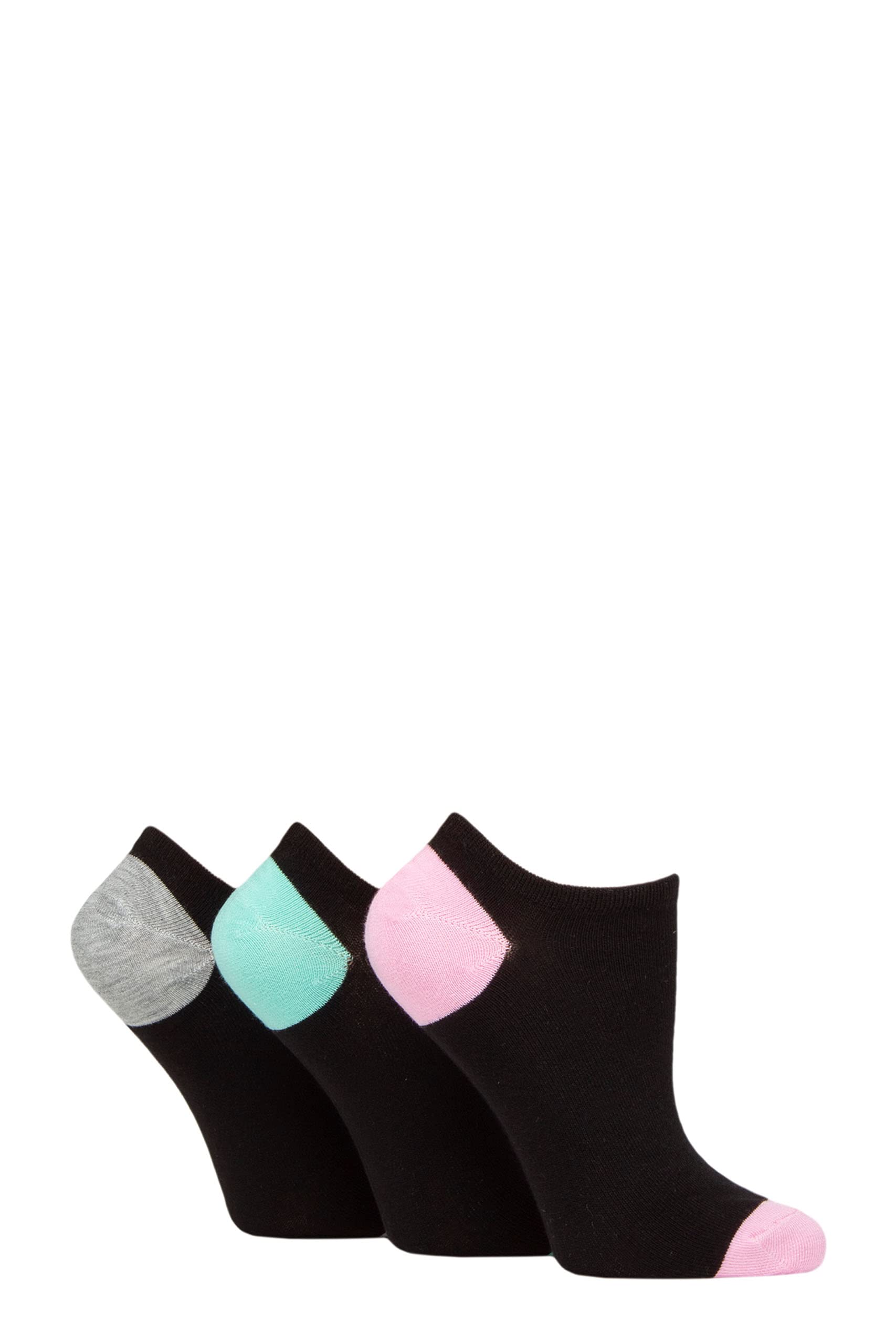 GlenmuirLadies' 3 Pair Plain and Patterned Bamboo Secret Socks